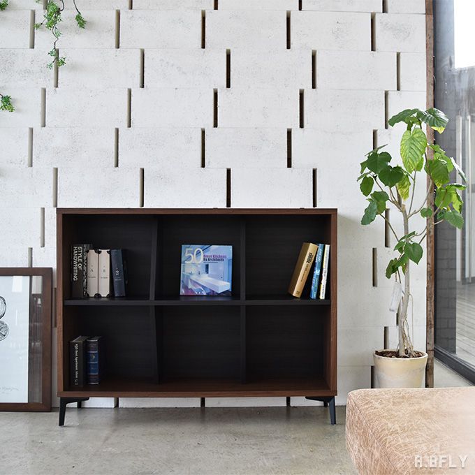 樂天商城 - 【日本製】ミドルシェルフ 3マス×2マス 幅120cm オープン ラック 本棚 飾り棚 マガジンラック 雑誌 書棚 収納棚 木製 ブラウン ブラック スチール脚 ミッドセンチュリーモダン 北欧 完成品 国産【大型商品】