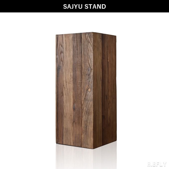 スタンド ショップディスプレイ 店舗家具 フラワースタンド プランタースタンド 花台 オブジェ タワー 玄関 リビング ラック 木製 オールドパイン材 ブラックスチール メンズライク アンティーク レトロ ヴィンテージ ブルックリン アメリカン インダストリアル [2]