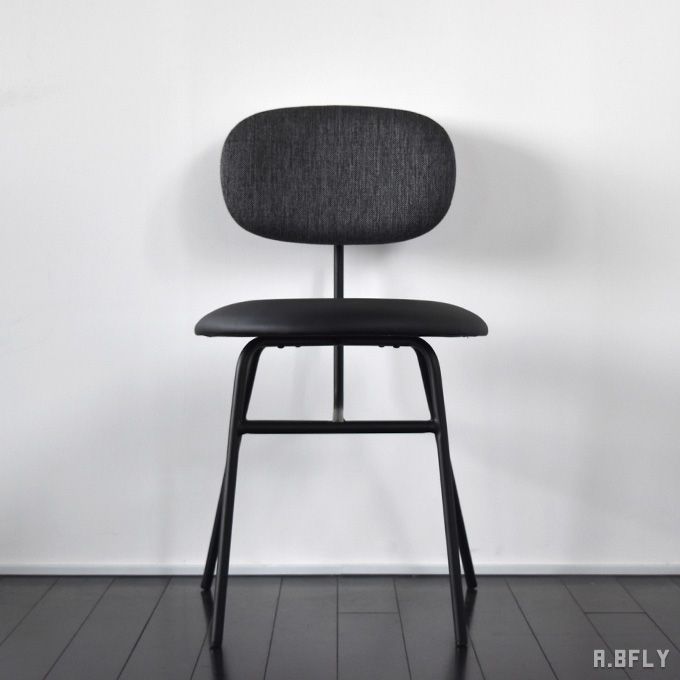 ダイニングチェアー 布製 ファブリック 椅子 イス PUレザー 合皮 マットブラック グレー おしゃれ 北欧 ミッドセンチュリー モダン シック [2]