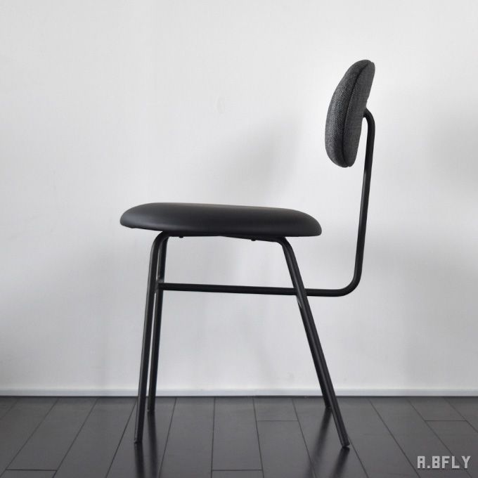 ダイニングチェアー 布製 ファブリック 椅子 イス PUレザー 合皮 マットブラック グレー おしゃれ 北欧 ミッドセンチュリー モダン シック [3]