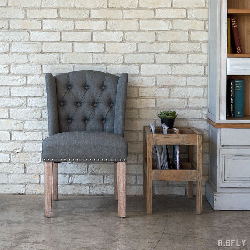 ダイニングチェア 1脚 椅子 チェアー イス いす 食卓椅子 チェスター スタッズ 木製 木脚 肘なし クラシック アンティーク調 ヴィンテージ調 エレガント ヨーロピアン ロマンチック 高級 ロココ調家具