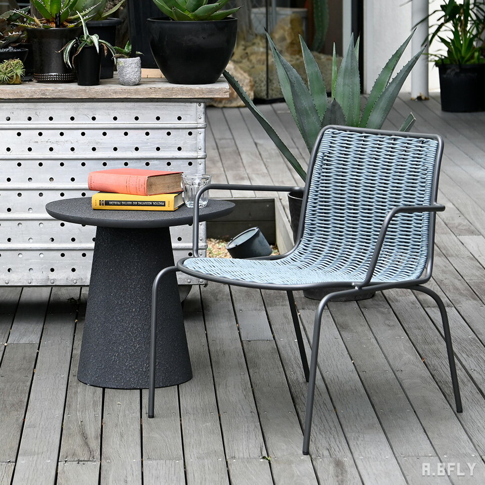 樂天商城 - 【最大6,000円クーポン配布中】ラウンジチェアー 1脚 アームチェア リラックス ワイド バルコニー ベランダ テラス ウッドデッキ 庭 屋外 アウトドアリビング ガーデンファニチャー ロープチェア 椅子 チェアー イス ミッドセンチュリーモダン