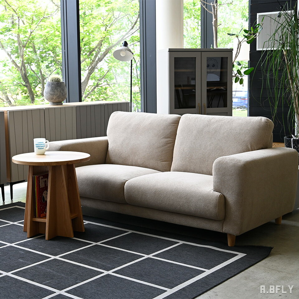 樂天商城 - 【最大6,000円クーポン配布中】ソファー 幅170cm 撥水ファブリック 2人掛け 2.5P 2P ダブルソファ ファブリック生地 布製 木脚 高級ソファ かわいい SOFA モダン 北欧 クラシカル 撥水加工 ベージュ【大型商品】