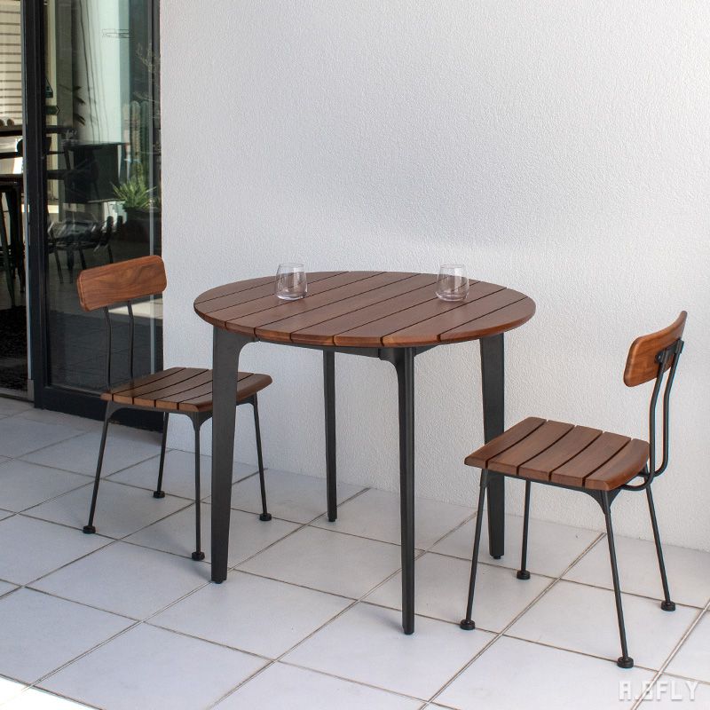 樂天商城 - 【3点セット】カフェテーブルセット 3点 セット バルコニー ベランダ テラス ウッドデッキ 庭 屋外 アウトドアリビング ガーデンファニチャー ダイニングセット 円形 丸形 ダイニング テーブル 椅子 チェアー イス 食卓セット 食卓 2人掛け 二人 2人 4人 二人用 90cm幅