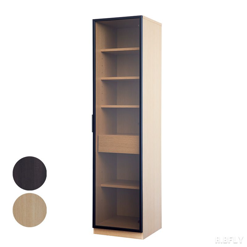 樂天商城 - 【最大6,000円クーポン配布中】【日本製】幅45×高さ180cm ガラス扉 キャビネット 収納 本棚 ラック シェルフ 飾り棚 本棚 コレクションラック ブックシェルフ リビング 書斎 ダイニング 食卓 高級 ブラウン ナチュラル 国産【大型商品】