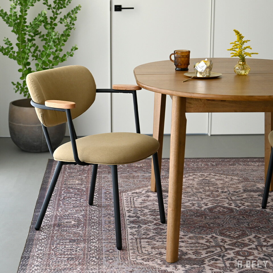 【SS限定｜最大8,000円OFFクーポン】ダイニングチェア 食卓椅子 イス チェアー いす アームチェア デスクチェア ワークチェア スチール脚 北欧 レトロ ミッドセンチュリーモダン アンティーク ヴィンテージ 天然木 オーク 無垢材 ファブリック 布張り かわいい