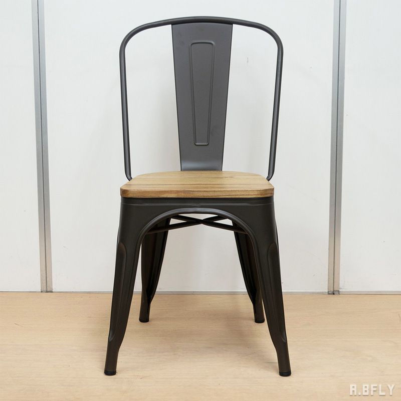 【2脚セット】チェア 椅子 腰掛 スタッキング ダイニング カフェ メタル ウッド 木製 スチール アイアン アンティーク ヴィンテージ カフェ ブルックリン 西海岸 アメリカン アイアン インダストリアル家具 ファクトリー 男前インテリア