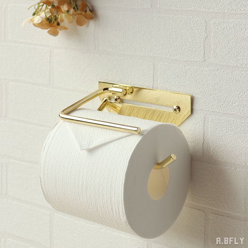 【MAX6,000円クーポン配布中】トイレットペーパーホルダー 1連タイプ 一連 ゴールド 金色 真鍮 クラシ..