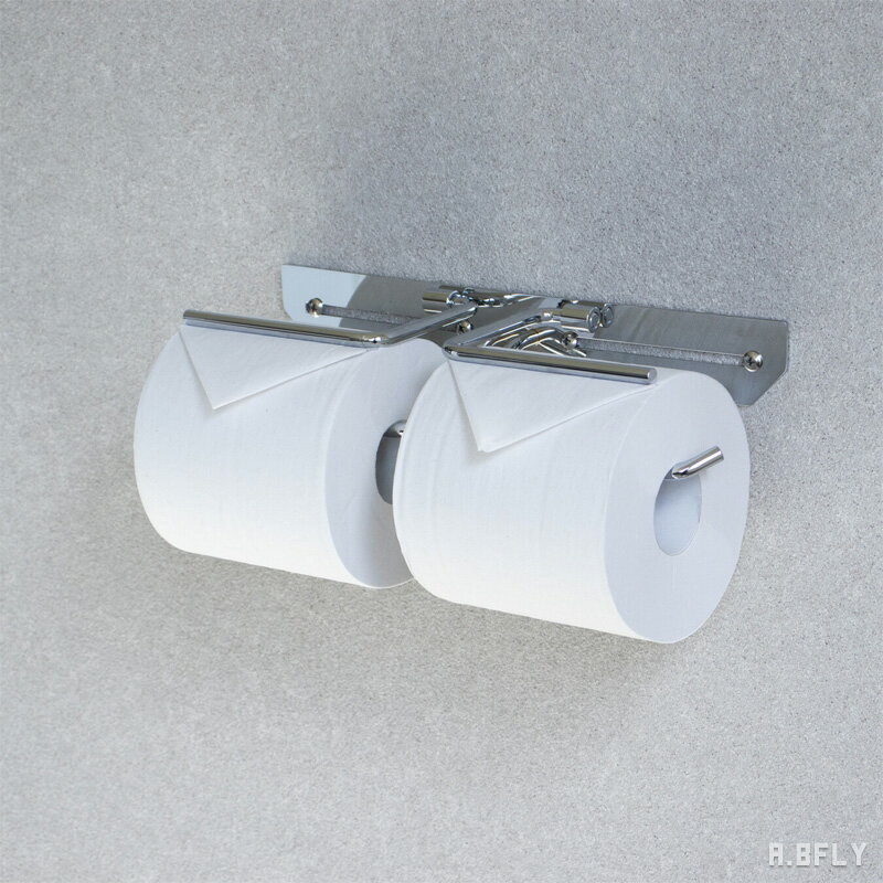 Rakuten - 【SS最大8000円OFF】トイレットペーパーホルダー シルバー 2連 ダブル ステンレス SUS304 ホテルライク シンプル モダン おしゃれ 壁付け 錆びにくい メッキ仕上げ トイレ 紙巻器 インテリア 二連