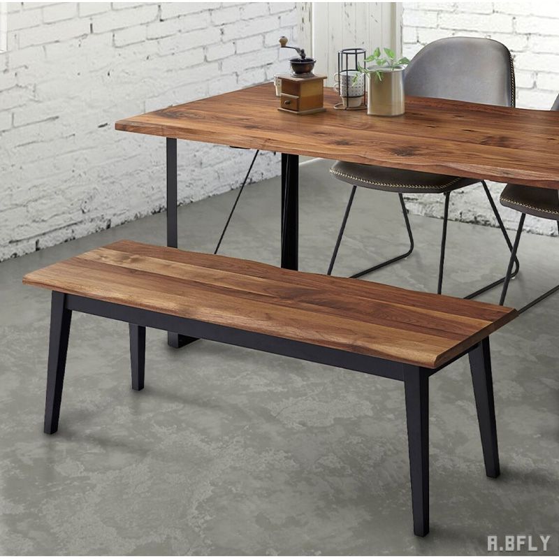 樂天商城 - 【最大6,000円クーポン配布中】ベンチ ダイニングベンチ 食卓ベンチ カフェ ウォールナット材 ウォールナット無垢材 ディスプレイ台 ショップ リビング ナチュラル 無垢材 150cm 115cm ファミリータイプ 木脚 木製 シンプル お洒落 モダン スタイリッシュ 高級感 重厚感