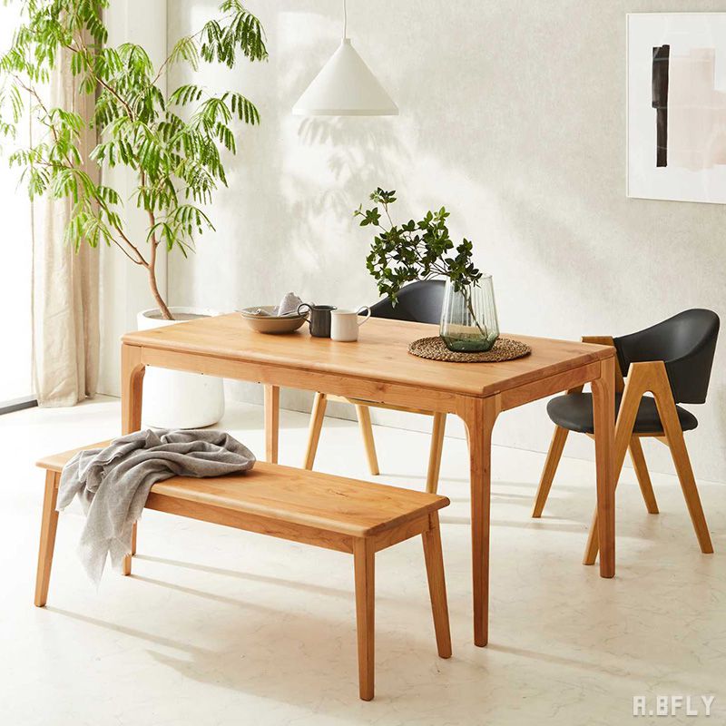 樂天商城 - 【最大6,000円クーポン配布中】ダイニングテーブル 食卓 テーブル 長方形 幅135 アルダー無垢 無垢材 ウッドテーブル 木製 木脚 北欧 ナチュラル モダン ジャパンディ 自然素材 天然素材 シンプル 可愛い デザイン ファミリー