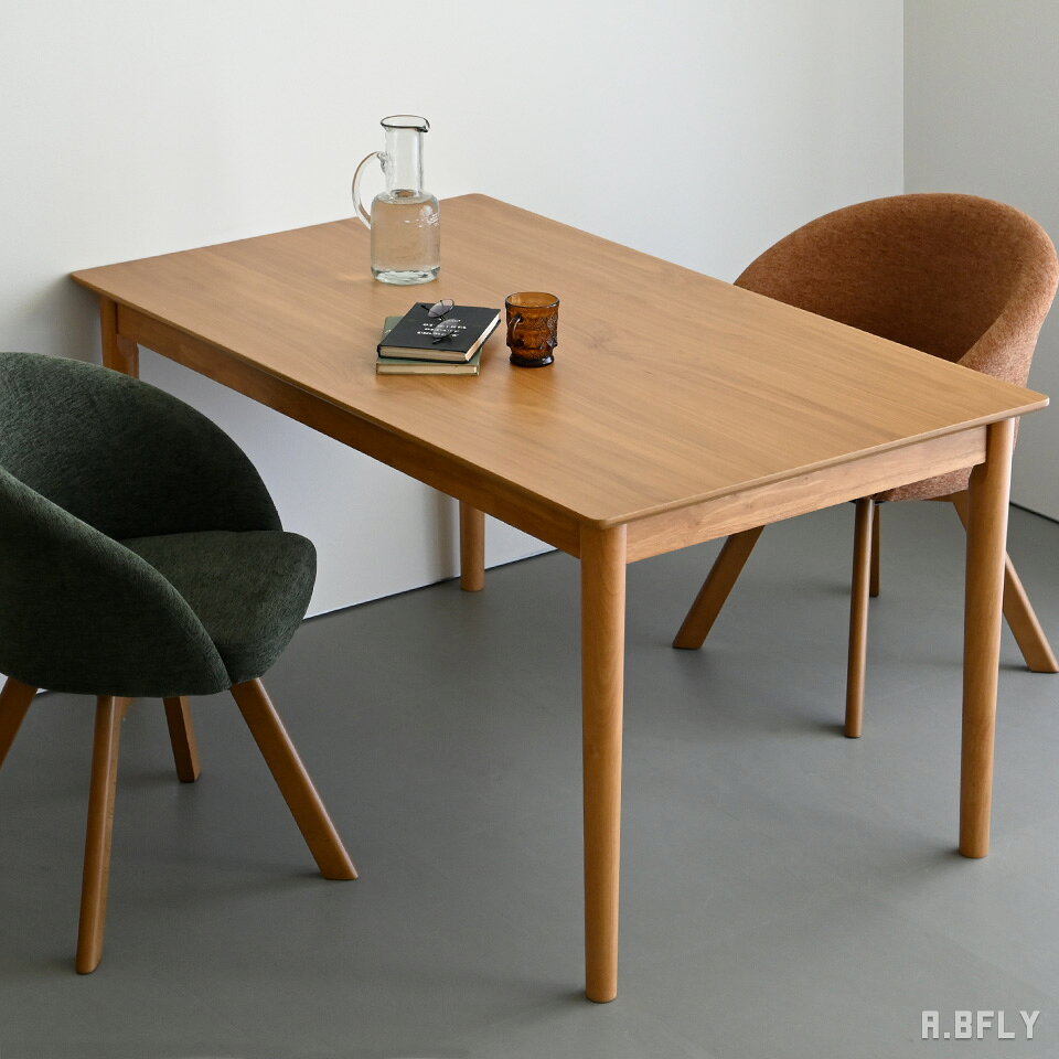 樂天商城 - ダイニングテーブル 単品 幅135cm 食卓 テーブル 4人用 4人掛け 長方形 ナチュラル ブラウン 北欧 モダン 天然木 無垢