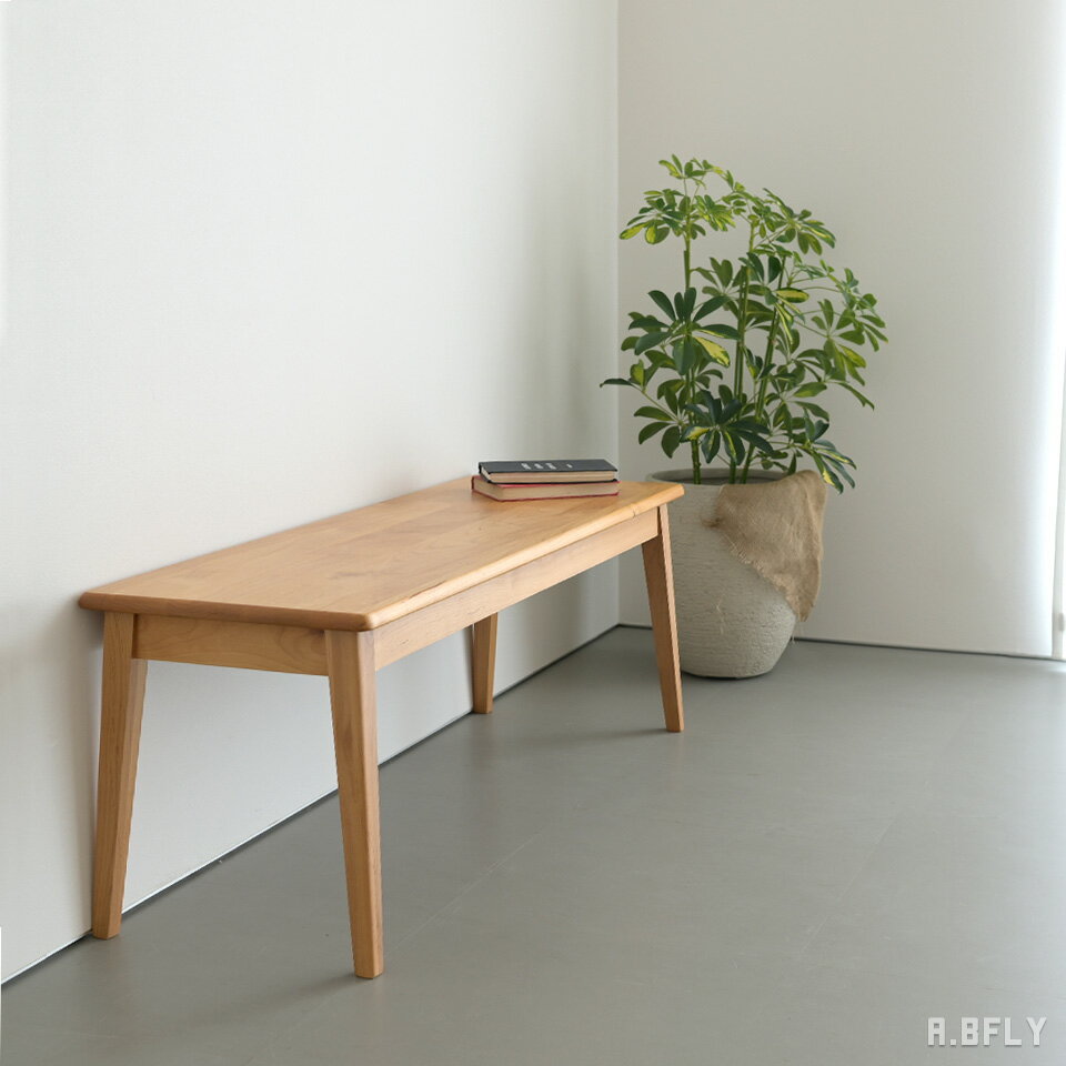 樂天商城 - 【最大6,000円クーポン配布中】ダイニングベンチ 118cm アルダー無垢 無垢材 木製ベンチ 長椅子 2人掛け 玄関ベンチ リビングベンチ 食卓ベンチ ナチュラル ウレタン塗装 耐荷重120kg 組立簡単