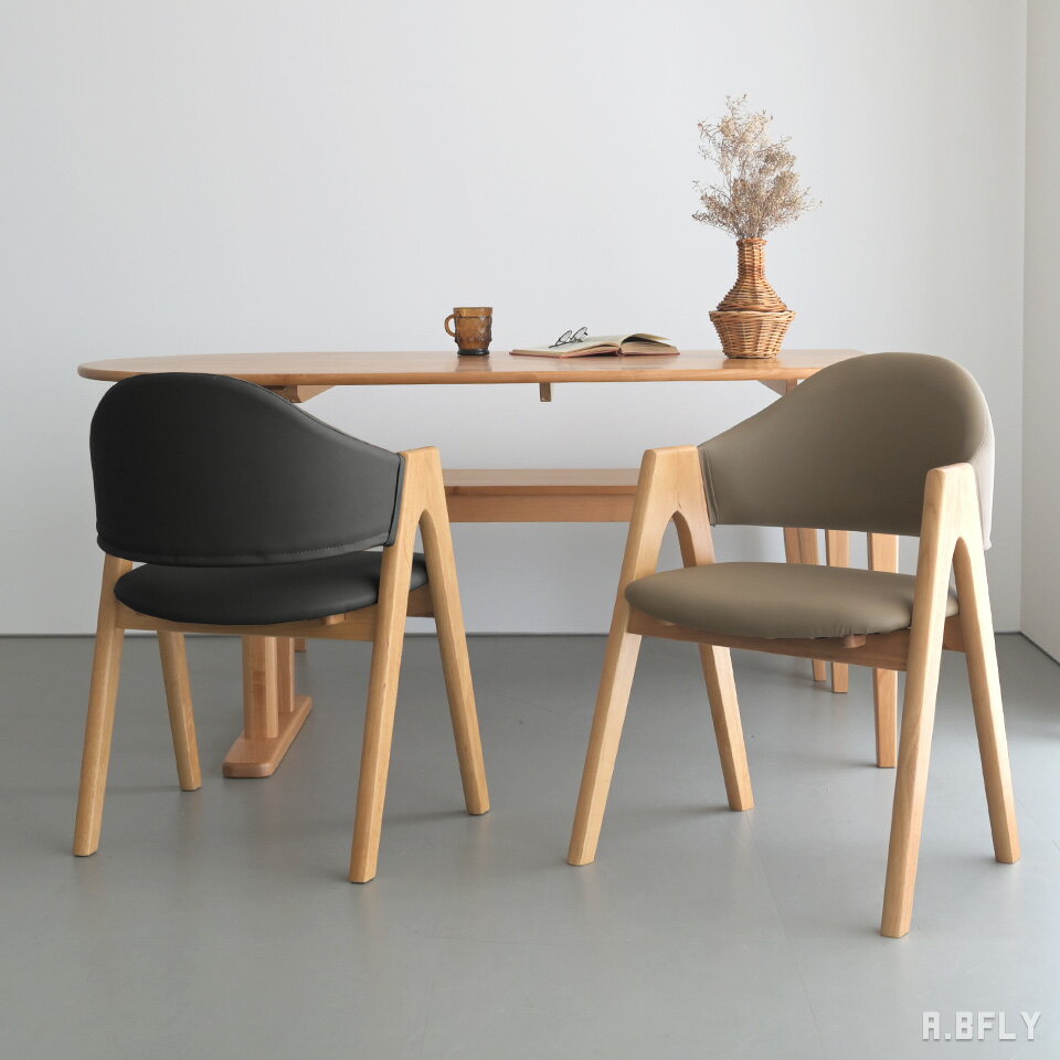 樂天商城 - 【2脚セット】ダイニングチェア 木製チェア ラバーウッド無垢 PVCレザー 合皮 汚れに強い お手入れ簡単 低め背もたれ すっきりデザイン アジャスター付き 完成品 W560 D540 H740 SH430 BE GY