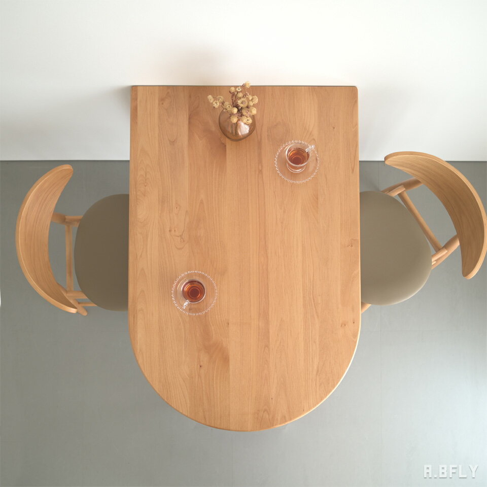 樂天商城 - 【最大6,000円クーポン配布中】ダイニングテーブル D型 半円 変形天板 壁付け 省スペース 115cm アルダー無垢 無垢材 ウレタン塗装 ナチュラル 木製 食卓テーブル 2人用 一人暮らし 二人暮らし カフェ 北欧モダン W1150 D750 H710