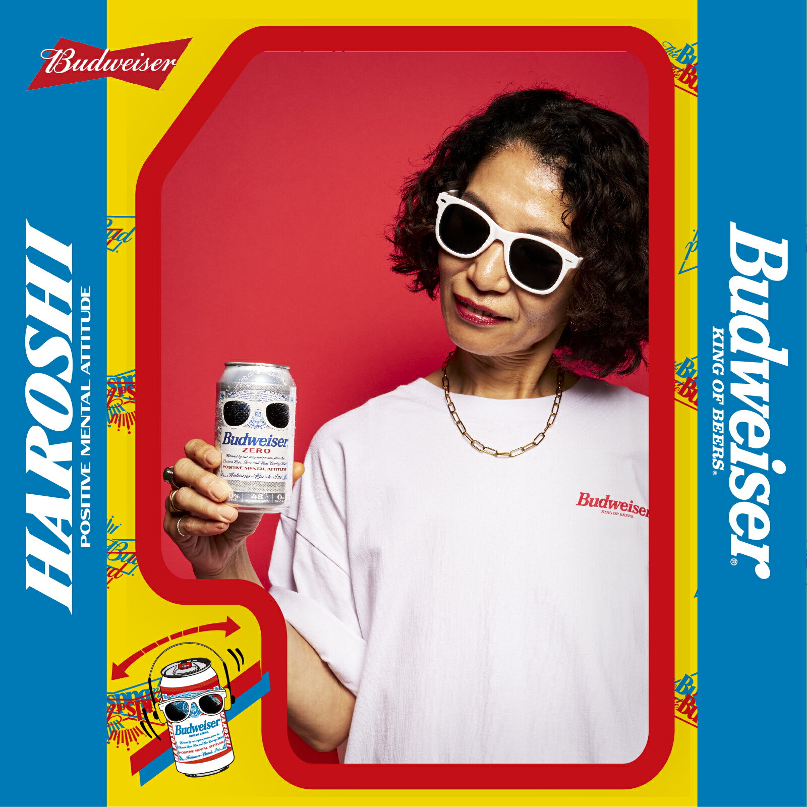 バドワイザー ノンアルコール 350 缶 HAROSHI ハロシ デザイン ゼロ 缶 350ml 24本 budweiser zero 送料無料 箱買い 箱 1ケース 24 輸入ビール 海外ビール プレゼント おしゃれ 350ml×24本 ノンアル