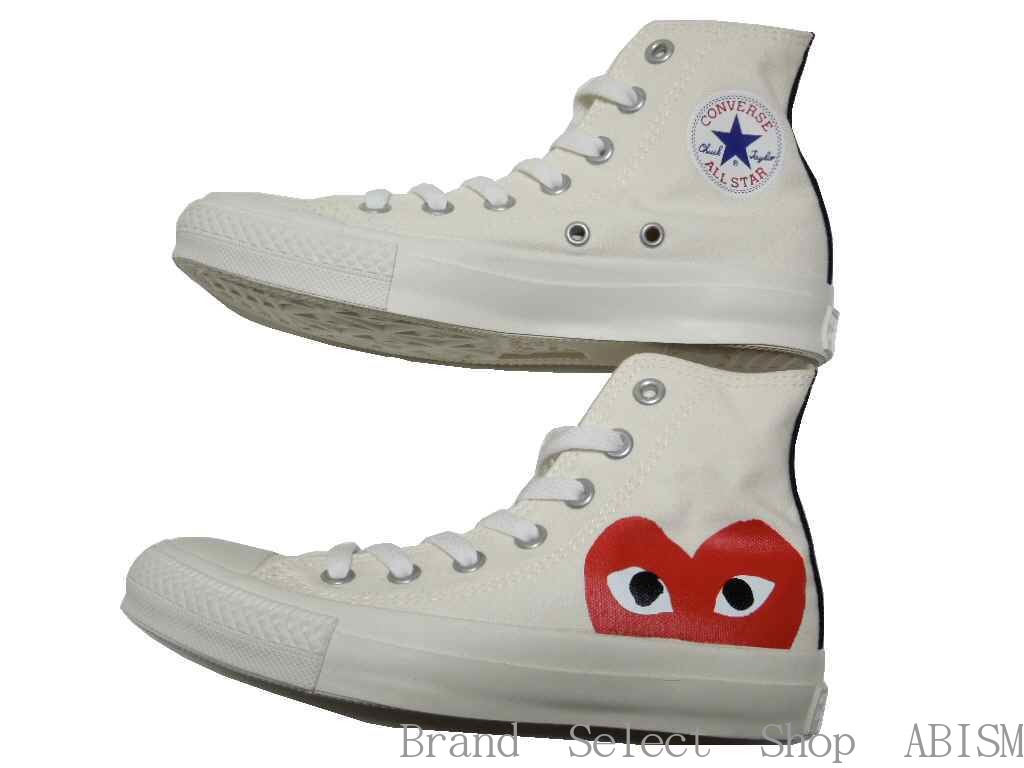 PLAY COMME des GARCONS(プレイ コムデギャルソン) × CONVERSE(コンバース)ALL STAR HI/PCDG (オールスター)【スニーカー】【シューズ】【ホワイト】【新品】【AZ-K113】