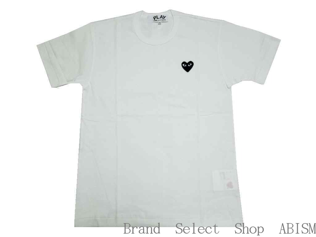 ★メンズサイズ★PLAY COMME des GARCONS(プレイ コムデギャルソン) 『ブラック・ハートワッペン・Tシャツ』【MEN'S】【ホワイト】【日本製】【新品】【AZ-T064】