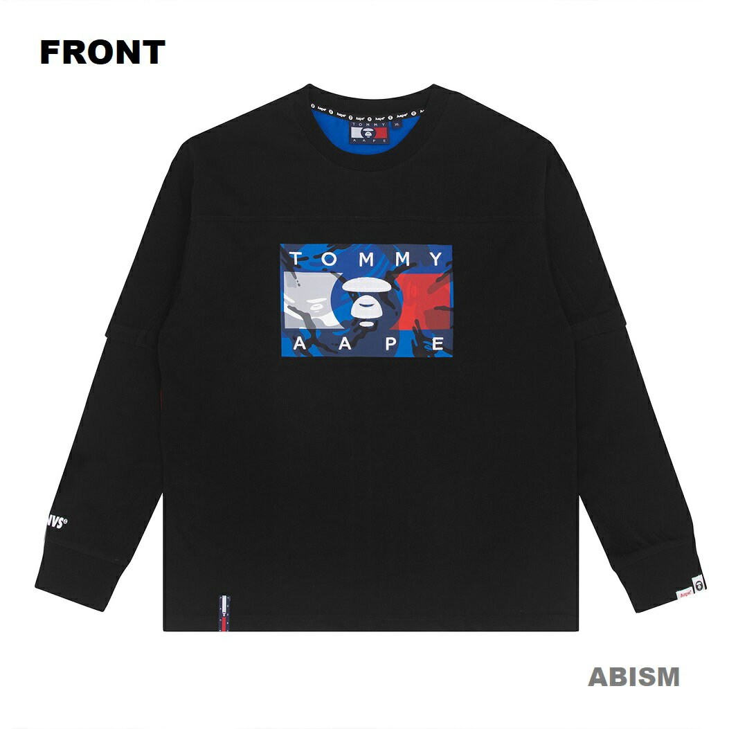 AAPE BY A BATHING APE(エーエイプ バイ ベイシングエイプ)AAPE X T.J Faux Layered Logo L/S T-Shirt