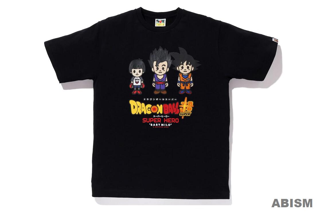 A BATHING APE(エイプ)xDRAGON BALL SUPER(ドラゴンボール超)PAN & SON GOHAN & SON GOKU BABY MILO TEE【Tシャツ】【ブラック】【MEN'S】【新品】BAPE(ベイプ)