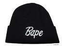 A BATHING APE(エイプ)Bapeロゴ KNIT CAP【ブラック】【新品】【ニットキャップ】【ニット帽/ビーニー】BAPE(ベイプ)レターパックプラスで発送