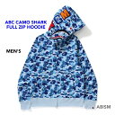 A BATHING APE(エイプ)ABC CAMO SHARK FULL ZIP HOODIEシャーク フルジップ パーカー【ブルーCAMO】【日本製】【新品】【MEN 039 S】BAPE(ベイプ)