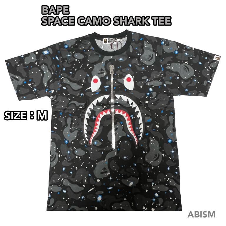 A BATHING APE(エイプ)SPACE CAMO SHARK TEE【Tシャツ】【ブラックCAMO】【新品】【MEN'S】【日本製】【BAPE/ベイプ】