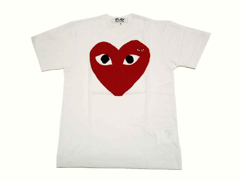 ★レディースサイズ★PLAY COMME des GARCONS(プレイ コムデギャルソン) 『ビッグ・レッド・ハートTシャツ』【LADY'S】【ホワイト】【日本製】【新品】【AZ-T025】