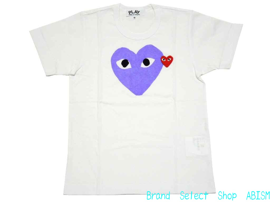 ★レディースサイズ★PLAY COMME des GARCONS(プレイ コムデギャルソン) 『パープル・ハート・Tシャツ』【LADY'S】【ホワイト】【日本製】【新品】【AZ-T105】