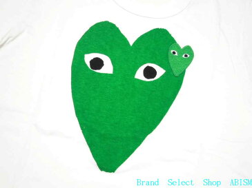 ★レディースサイズ★PLAY COMME des GARCONS(プレイ コムデギャルソン) 『グリーン・ハート・Tシャツ』【LADY'S】【ホワイト】【日本製】【新品】【AZ-T059】