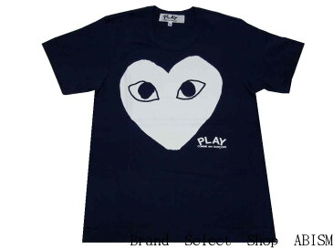 ★レディースサイズ★PLAY COMME des GARCONS(プレイ コムデギャルソン) 『ホワイト・ハート・Tシャツ』【LADY'S】【ネイビー】【日本製】【新品】