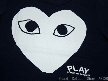 ★レディースサイズ★PLAY COMME des GARCONS(プレイ コムデギャルソン) 『ホワイト・ハート・Tシャツ』【LADY'S】【ネイビー】【日本製】【新品】