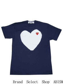 ★レディースサイズ★PLAY COMME des GARCONS(プレイ コムデギャルソン)『レッドワッペン・ホワイト・ハート・Tシャツ』【LADY'S】【ネイビー】【日本製】【新品】【AZ-T183】