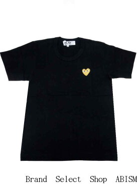 ★レディースサイズ★PLAY COMME des GARCONS(プレイ コムデギャルソン) 『ゴールド・ハートワッペン・Tシャツ』【LADY'S】【ブラック】【日本製】【新品】