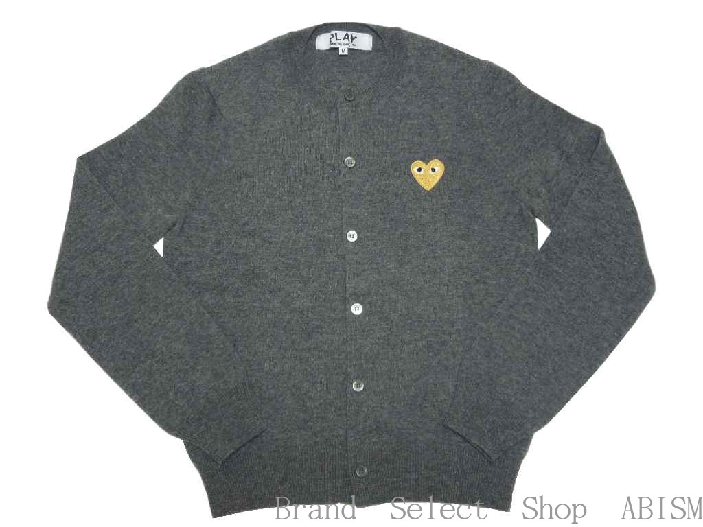 ★レディースサイズ★PLAY COMME des GARCONS(プレイ コムデギャルソン) ゴールド・ハート・ウールカーディガンwool cardigan