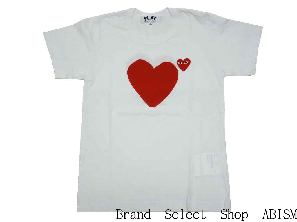 ★レディースサイズ★PLAY COMME des GARCONS(プレイ コムデギャルソン)『レッド・ハート.レッドワッペンTシャツ』【LADY'S】【バック・レッドハート】【ホワイト】【日本製】【新品】【AZ-T221】