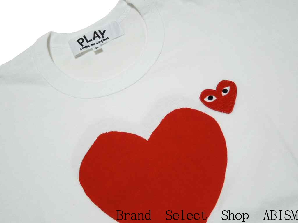 ★レディースサイズ★PLAY COMME des GARCONS(プレイ コムデギャルソン)『レッド・ハート.レッドワッペンTシャツ』【LADY'S】【バック・レッドハート】【ホワイト】【日本製】【新品】【AZ-T221】