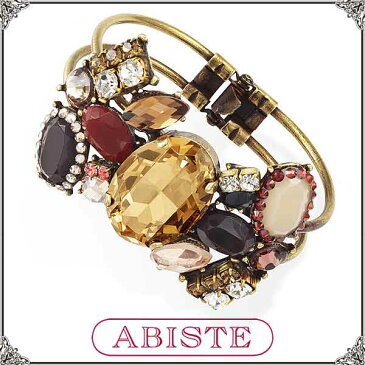【送料無料】 ABISTE(アビステ) クリスタルリボンバングル/Lブラウン 4200526 レディース 女性 人気 上品 大人 かわいい おしゃれ アクセサリー ブランド 誕生日 ギフト プレゼント ラッピング無料