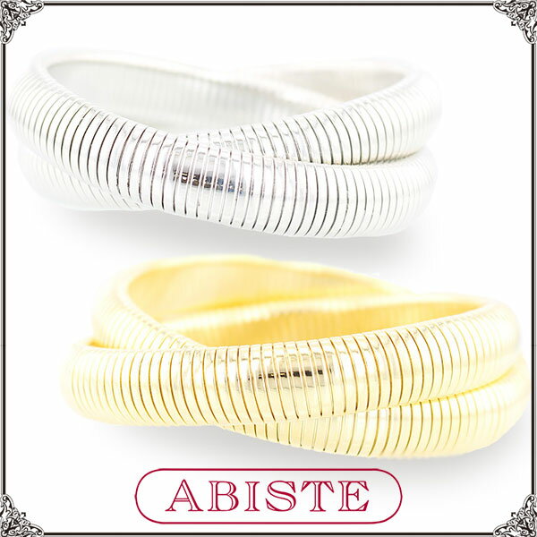 ABISTE 素敵なあの人掲載 2連メタルバングル/4150026 ギフト ブランド アビステ 大人映え シルバー ゴールド