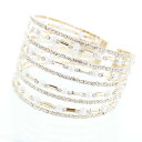 ABISTE パール&クリスタルガラス9連バングル/4161019掲載商品 ブランド アビステ パーティー クルーズ ディナーショー ゴールド 大人映え