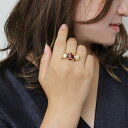 【最大2,000円OFFクーポン配布中】ABISTE ルビー×淡水パールエキゾチックリング/6230046 ブランド アビステ ゴールド レッド