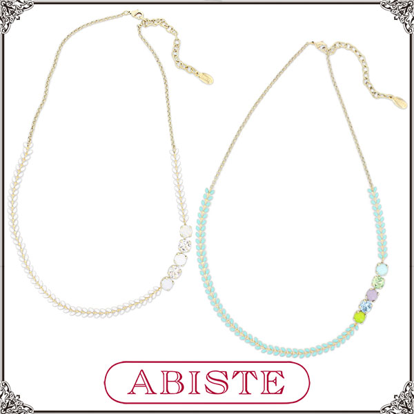 Rakuten - ABISTE フランス製ビジューリーフチェーンネックレス/1150241 ギフト ブランド アビステ