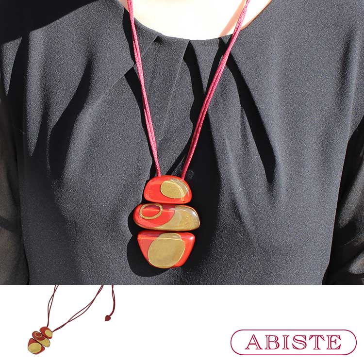 Rakuten - 【マラソン開始4H限定クーポン利用で10％OFF】ABISTE ZSiSKA ≪ARTISAN≫レジンフリーレングスネックレス/1191069 ブランド アビステ シスカ レッド AW