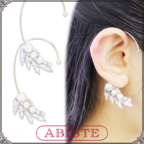 ABISTE パール&ビジューイヤーフック/3150225ギフト プレゼント ブランド アビステ イヤーアクセサリー パーティー クルーズ ディナーショー シル...