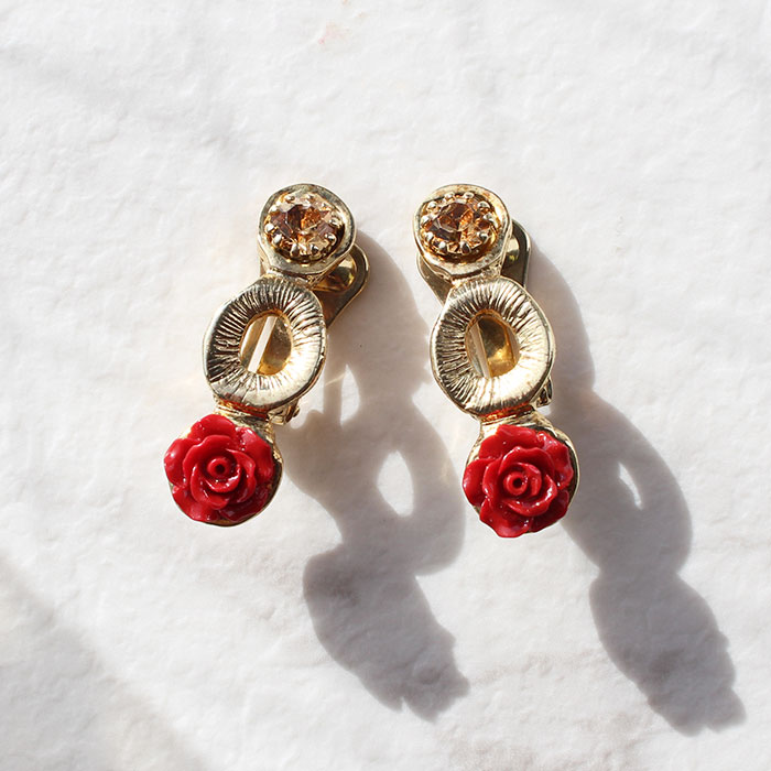 《BLACKFRIDAY最大2,000円OFF》ABISTE イタリア製ローズモチーフピアス/3161011 ブランド アビステ イヤーアクセサリー
