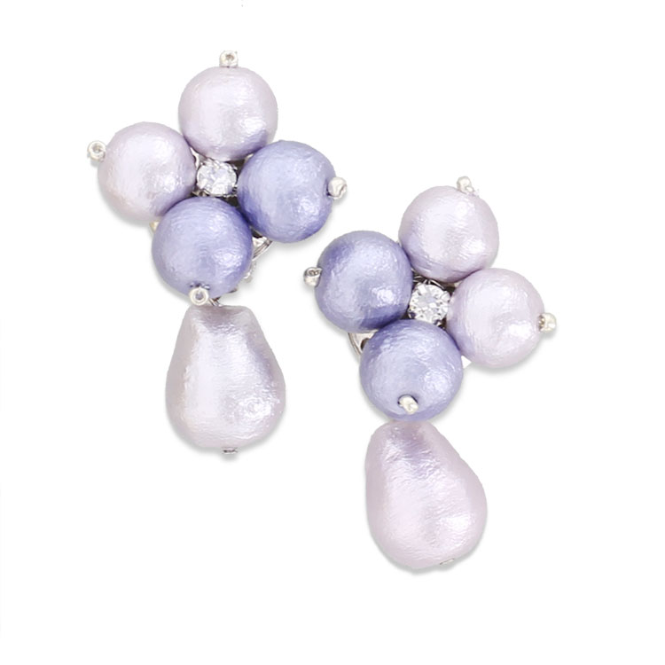 《BLACKFRIDAY開始4H限定10％OFF》ABISTE 美人百花掲載 日本製コットンパールデザインイヤリング/3020148 ブランド 誕生日 アビステ イヤーアクセサリー