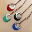 ★楽天1位★3冠達成！ABISTE 水牛ホルン×ラッカー革ひもネックレス/1150189 女性 人気 上品 アクセサリー ギフト ブランド アビステ 母の日