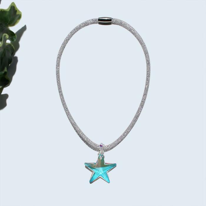 ABISTE ナイロンメッシュコードクリスタルネックレス/1231010- クリア メッシュコード 女性 アクセサリー おしゃれ アビステ