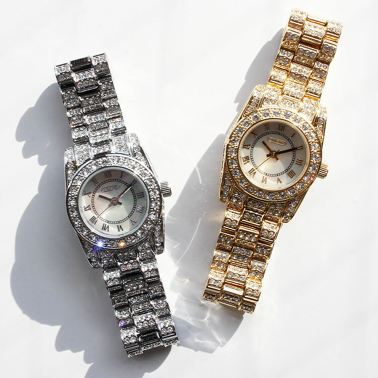 ABISTE クリスタルガラスラグジュアリーブレスレット腕時計/9220067 ブレスウォッチ ブレスレット腕時計 シルバー ゴールド レディース 腕時計 ブランド 一年動作保証付き アビステ