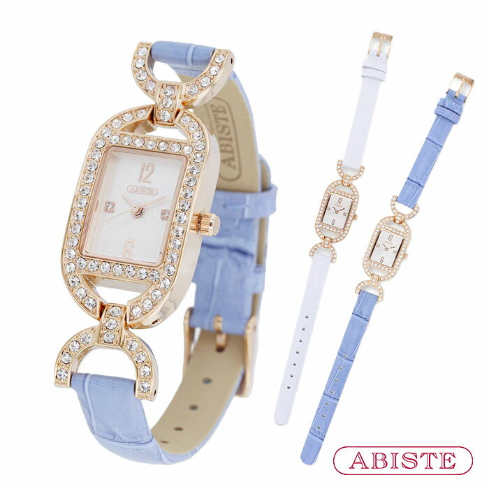 ABISTE スクエアフェイスチェコガラスデザインベルト腕時計/9160033 ブランド プレゼント ギフト 一年動作保証付き アビステ 母の日